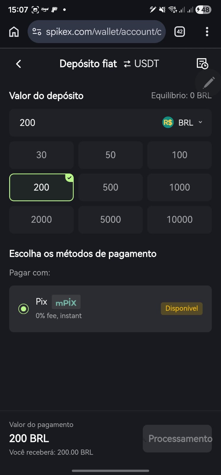 Métodos de pagamento com Pix instantâneo e zero taxa
